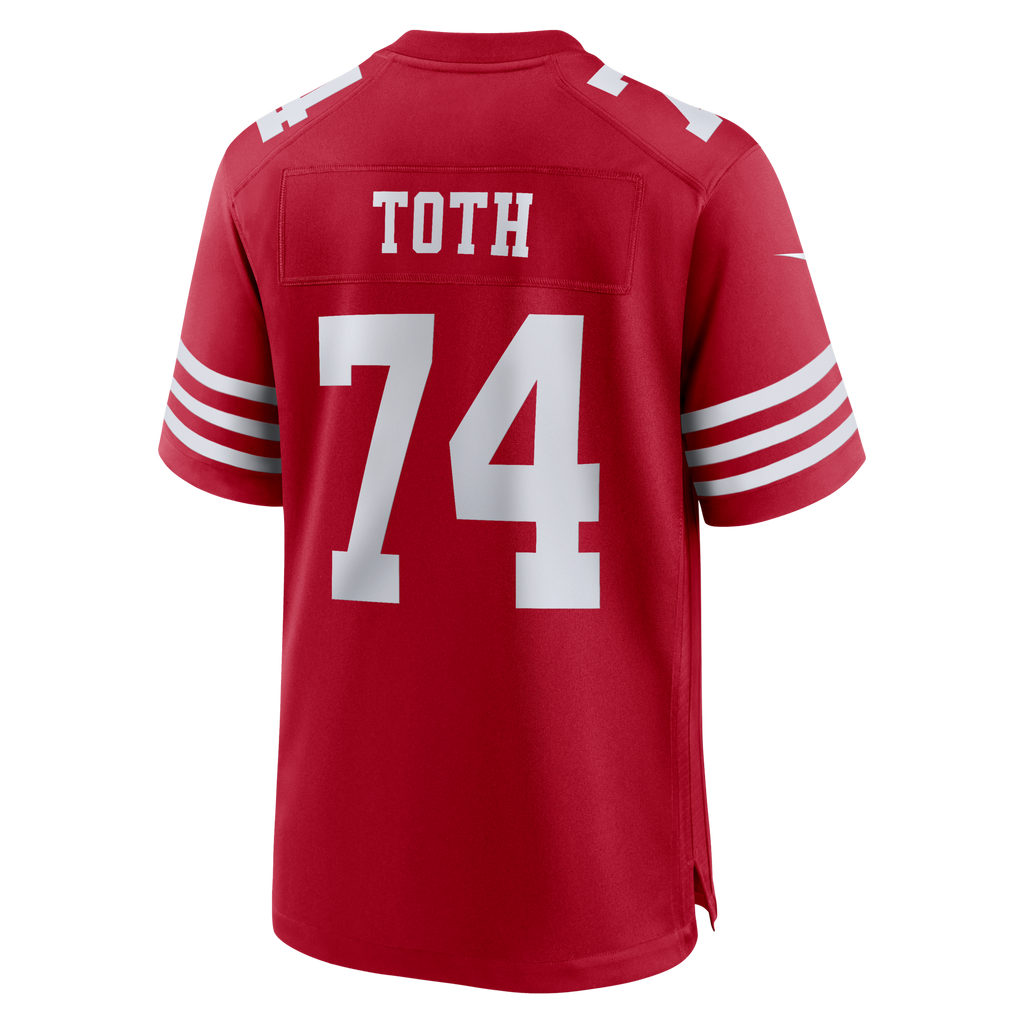 San Francisco 49ers Brett Toth Scarlet Team Game Football Jersey