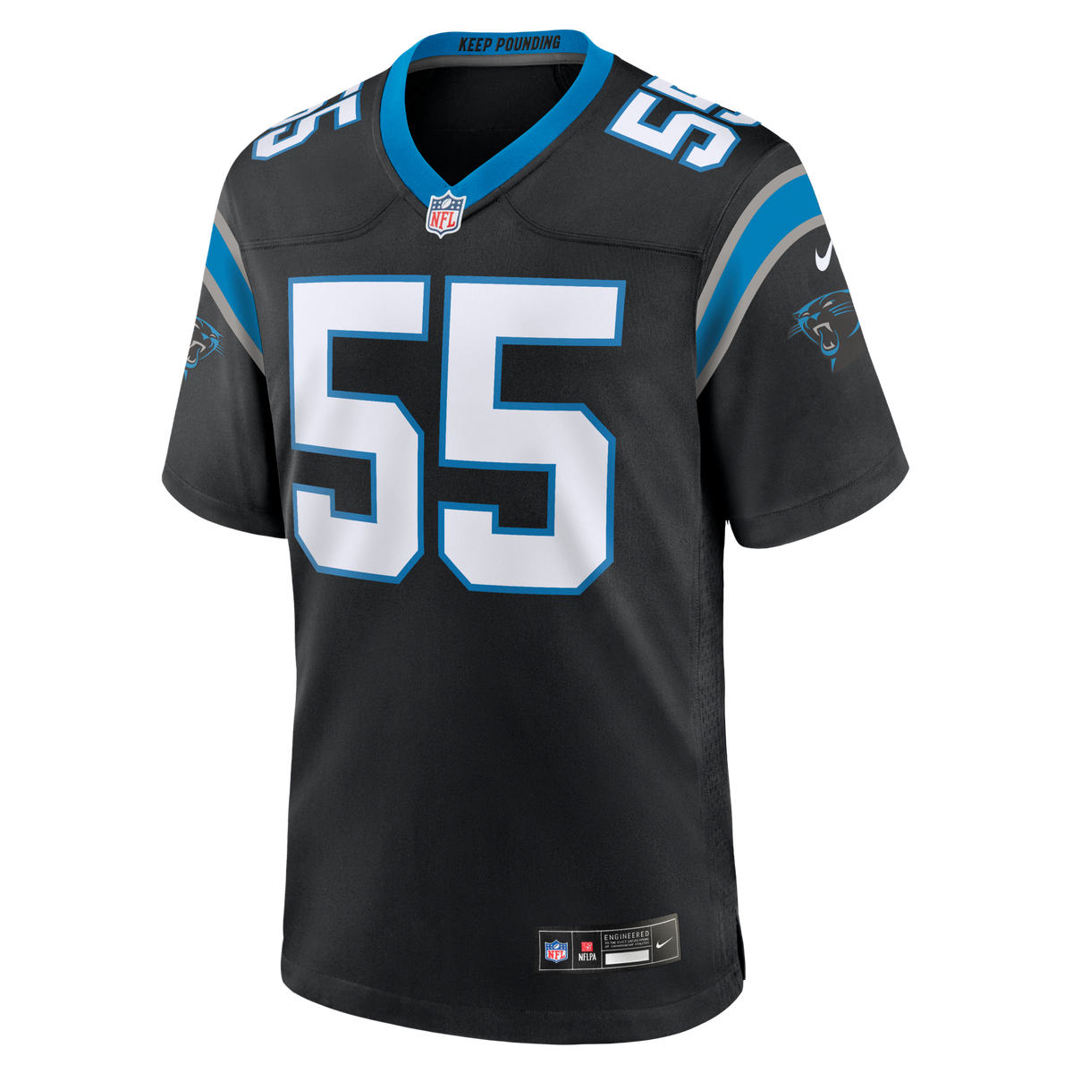 Carolina Panthers Maema Njongmeta Black Team Game Football Jersey