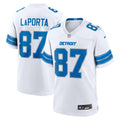 Detroit Lions Sam LaPorta White White Game Football Jersey