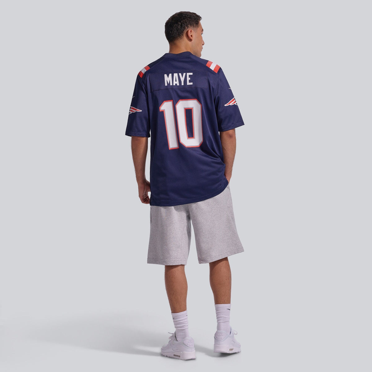 New England Patriots Drake Maye Navy Player Game Football Jersey