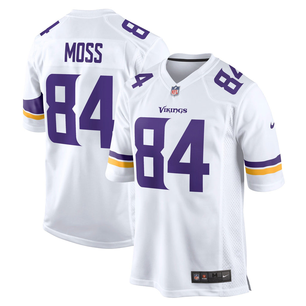 Minnesota Vikings Randy Moss White Retired Player Game Football Jersey