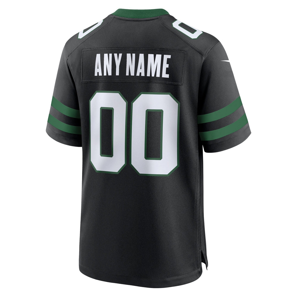 New York Jets Legacy Black Alternate Custom Game Football Jersey