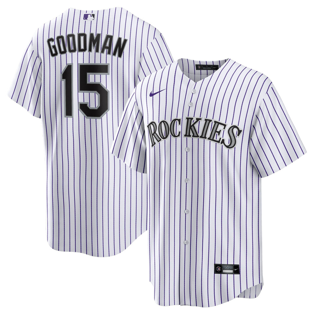 Colorado Rockies Hunter Goodman White Home Replica Baseball Jersey
