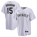 Colorado Rockies Hunter Goodman White Home Replica Baseball Jersey