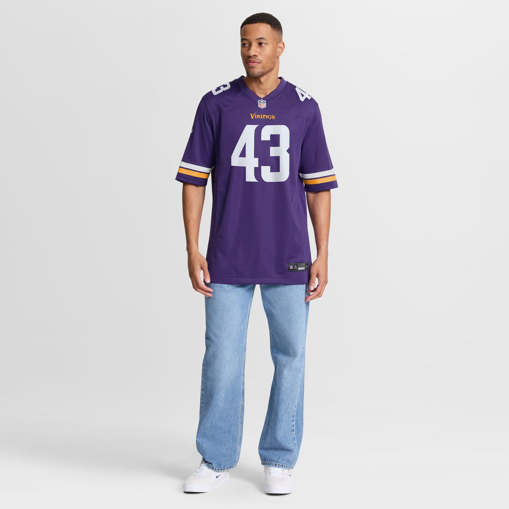 Minnesota Vikings Andrew Van Ginkel Purple Team Game Football Jersey