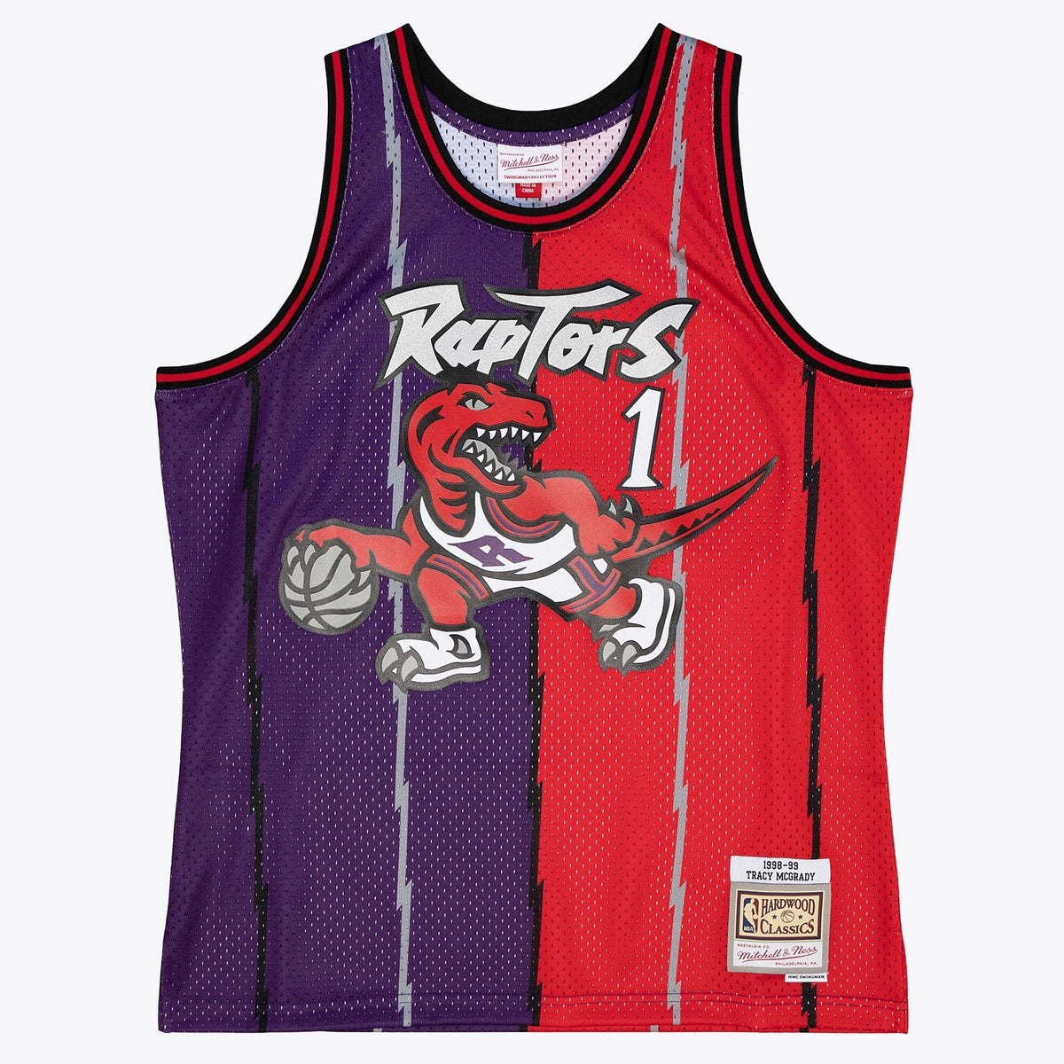 Toronto Raptors Tracy McGrady 1998 Split Swingman Jersey - Purple/Red
