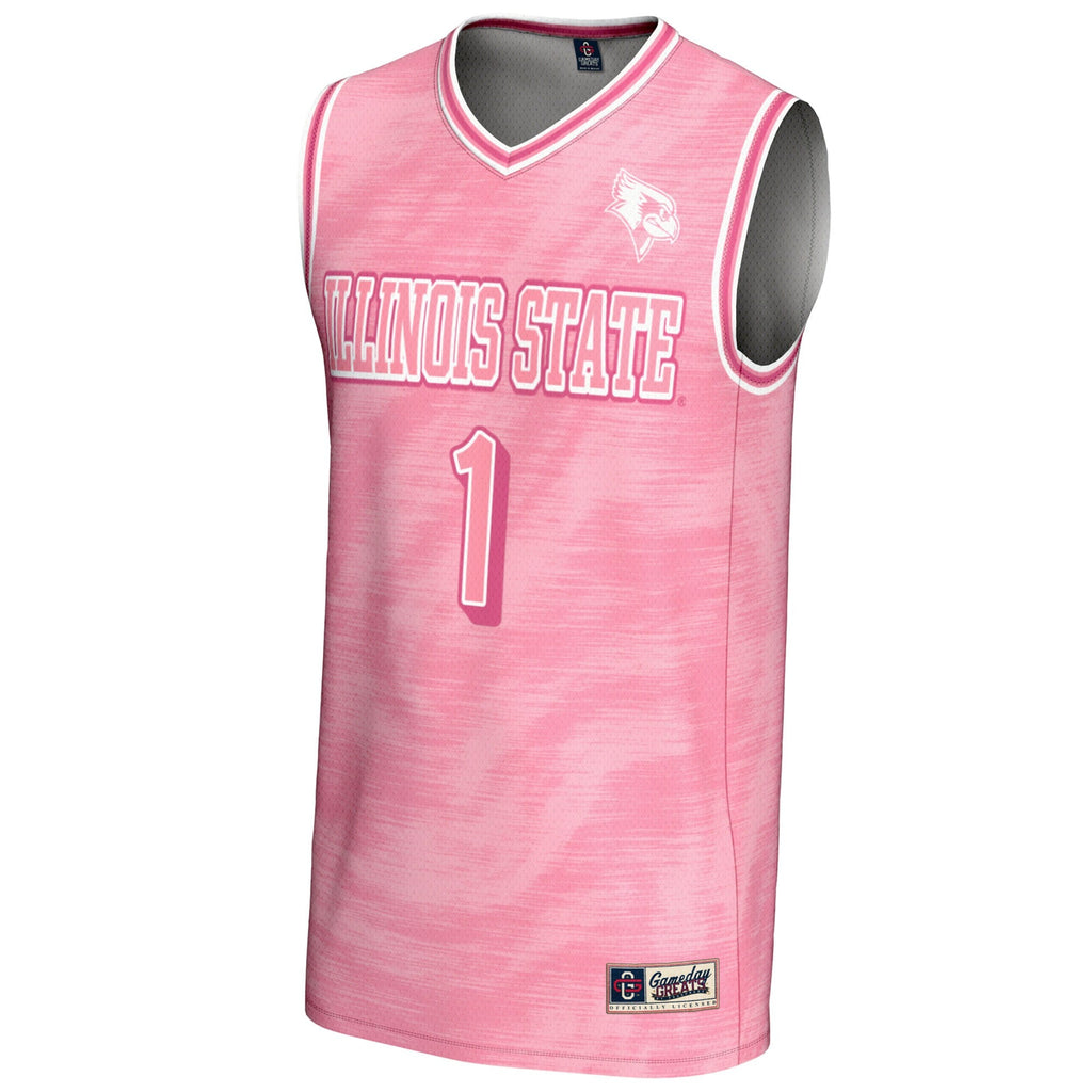 #1 Illinois State Redbirds Lightweight Basketball Fashion Jersey - Pink