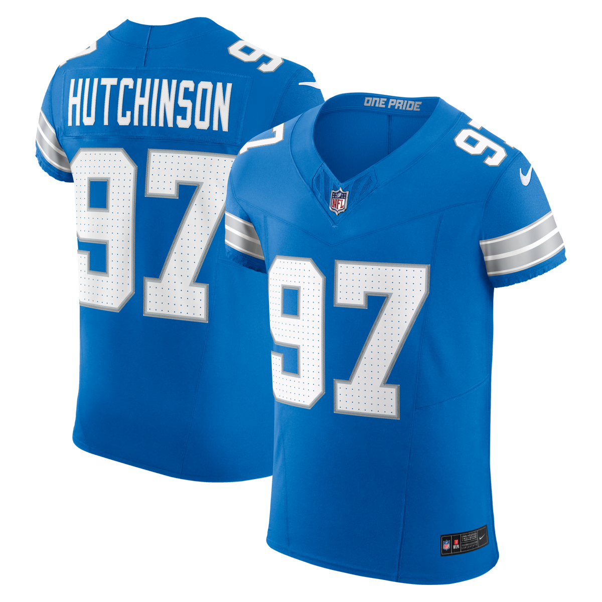 Detroit Lions Aidan Hutchinson Blue Team Vapor F.U.S.E. Elite Football Jersey