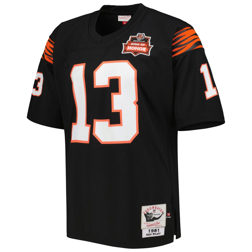Cincinnati Bengals 1981 Ken Riley Black Throwback Retired Player Football Jersey