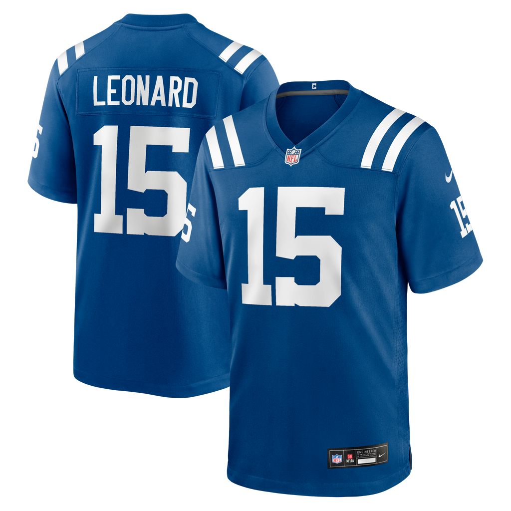 Indianapolis Colts Riley Leonard Royal Team Game Football Jersey