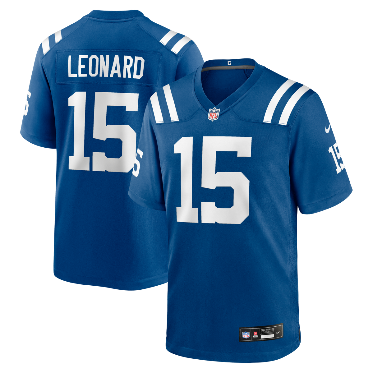 Indianapolis Colts Riley Leonard Royal Team Game Football Jersey