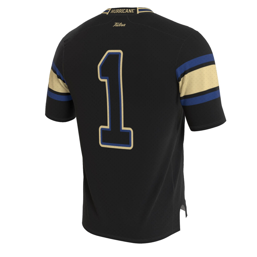 Tulsa Golden Hurricane Lightweight Collegiate Football Blackout Fashion Jersey