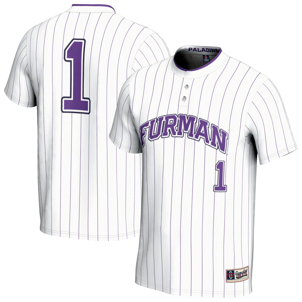 Furman Paladins Lightweight Collegiate Softball Fashion Jersey - White