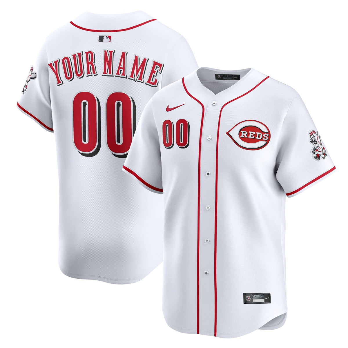 Cincinnati Reds White Home Limited Custom Baseball Jersey