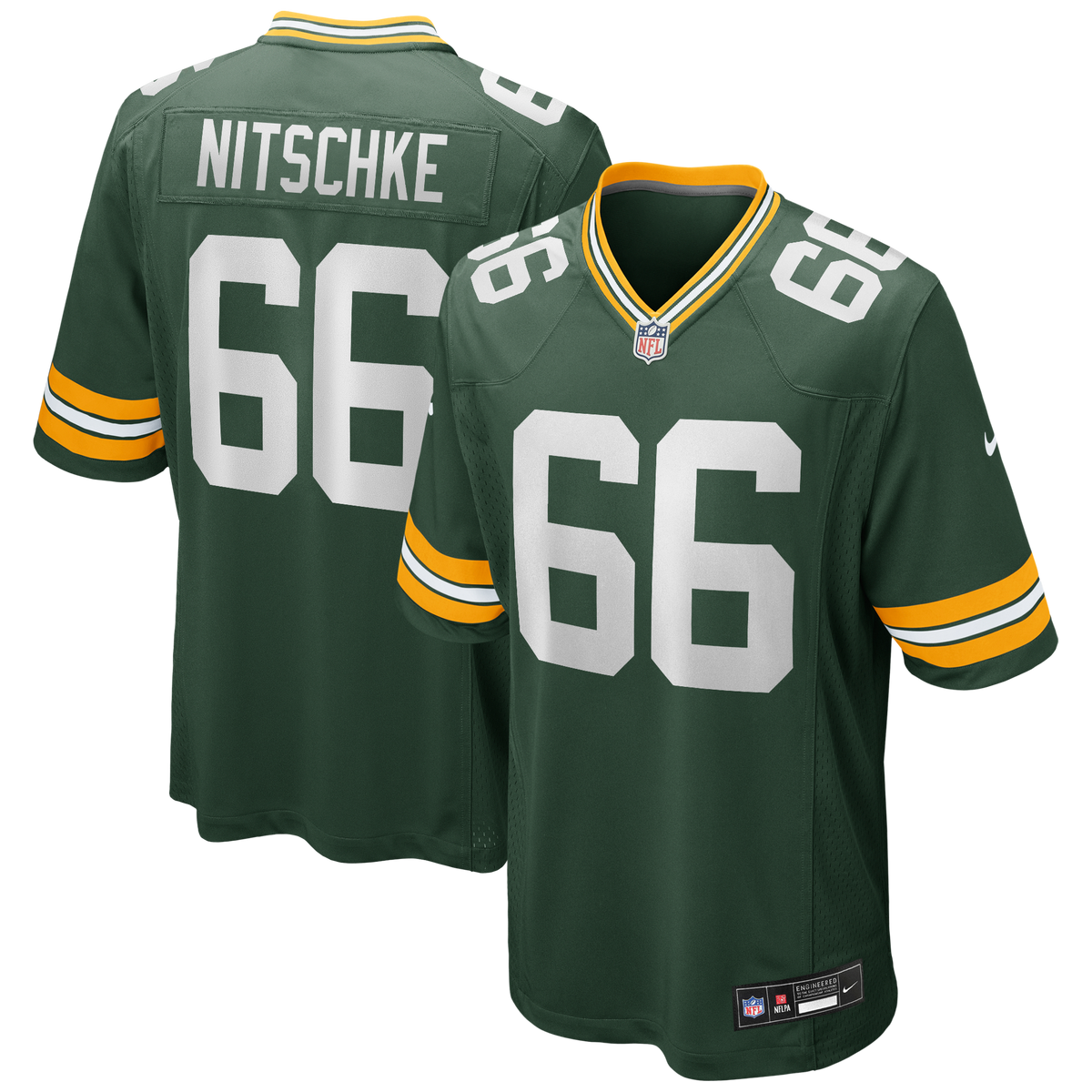 Green Bay Packers Ray Nitschke Green Game Retired Player Football Jersey