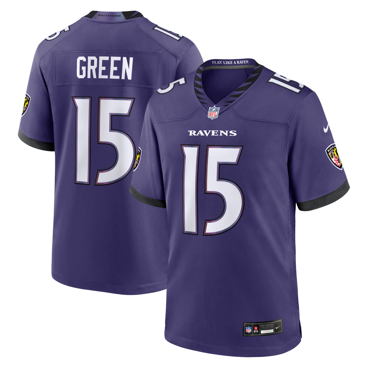 Baltimore Ravens Mike Green Purple Team Game Football Jersey