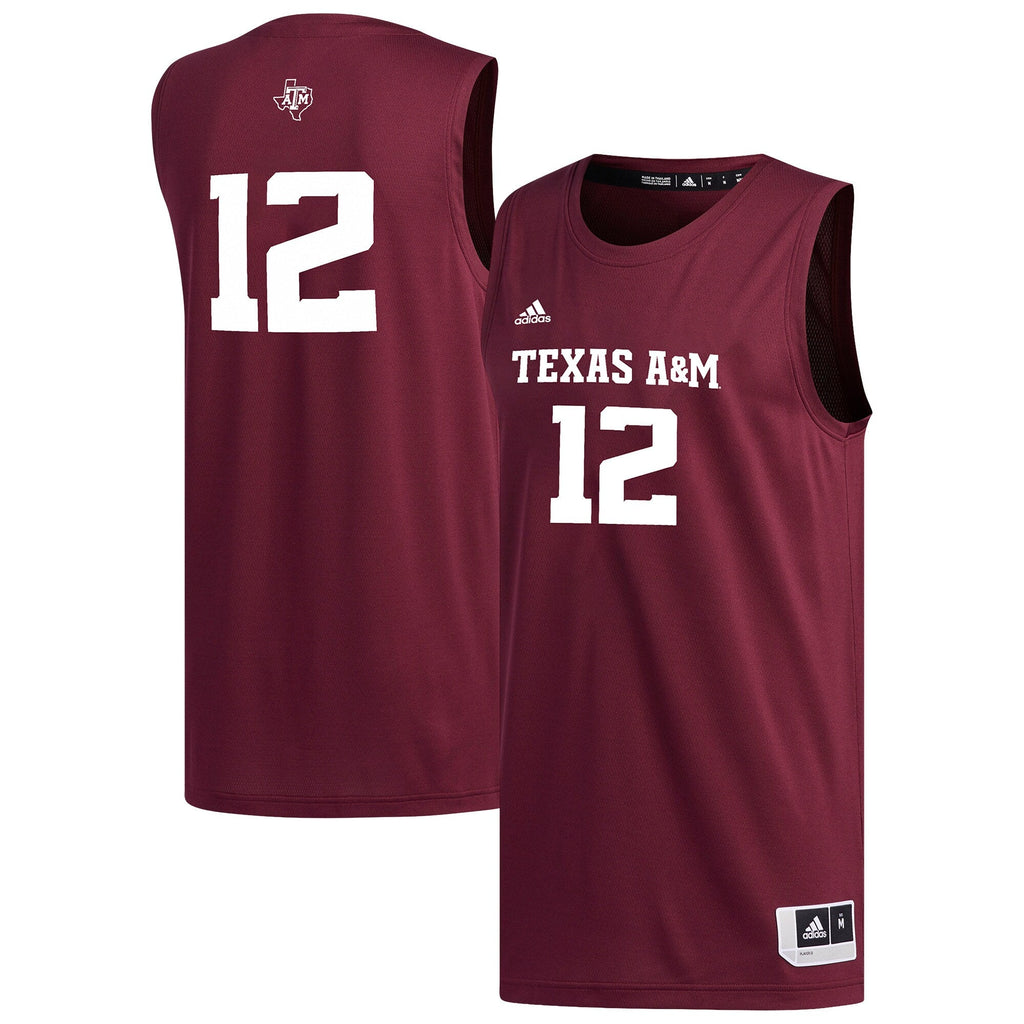 #12 Maroon Texas A&M Aggies Replica Basketball Jersey