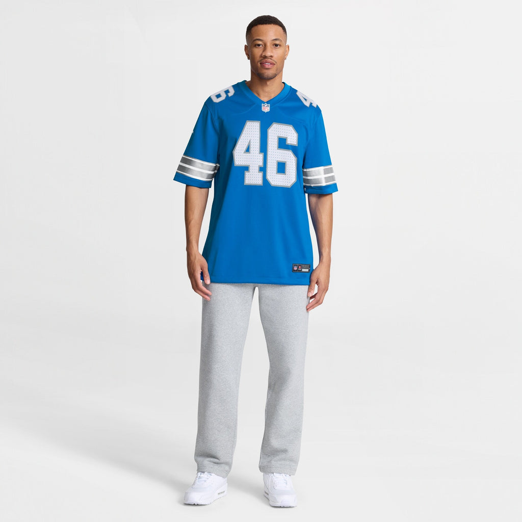 Detroit Lions Jack Campbell Blue Game Football Jersey