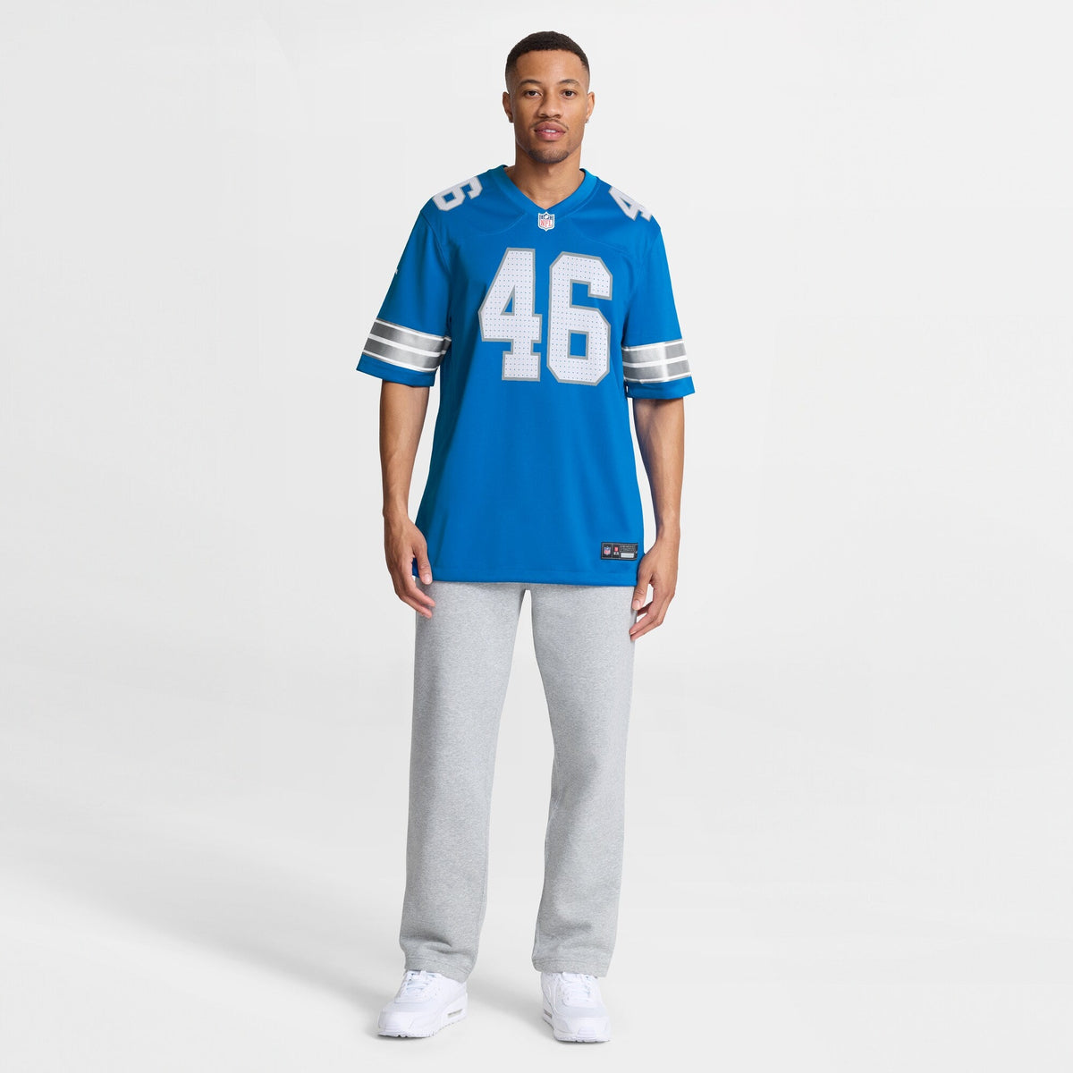 Detroit Lions Jack Campbell Blue Game Football Jersey