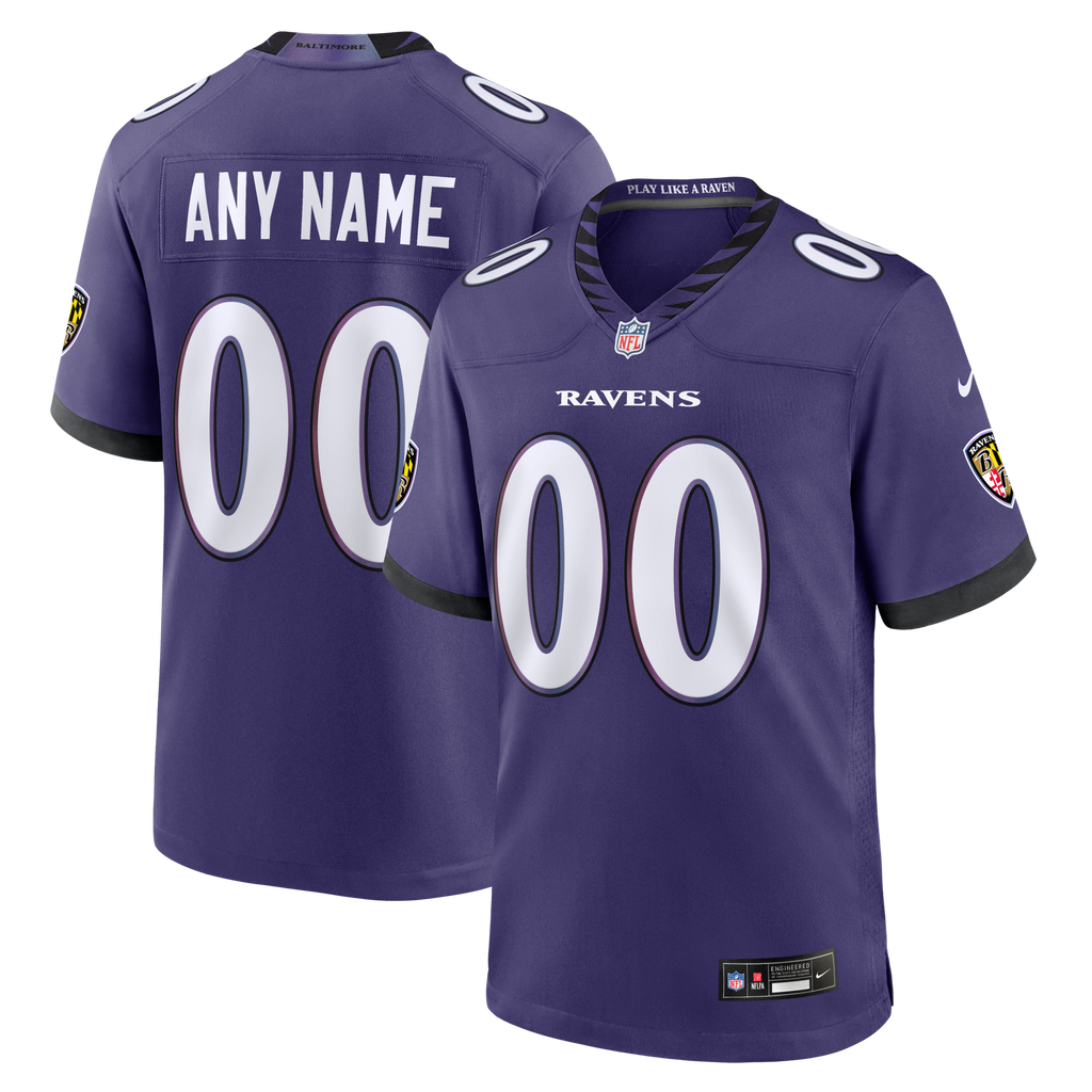 Baltimore Ravens Purple Custom Game Football Jersey