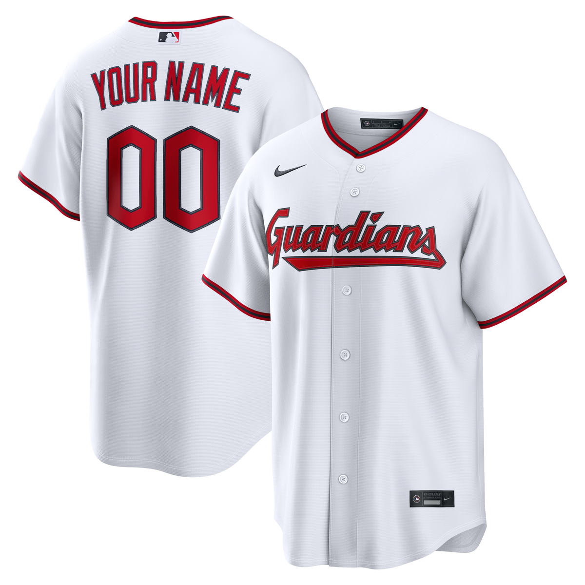 Cleveland Guardians White Home Replica Custom Baseball Jersey