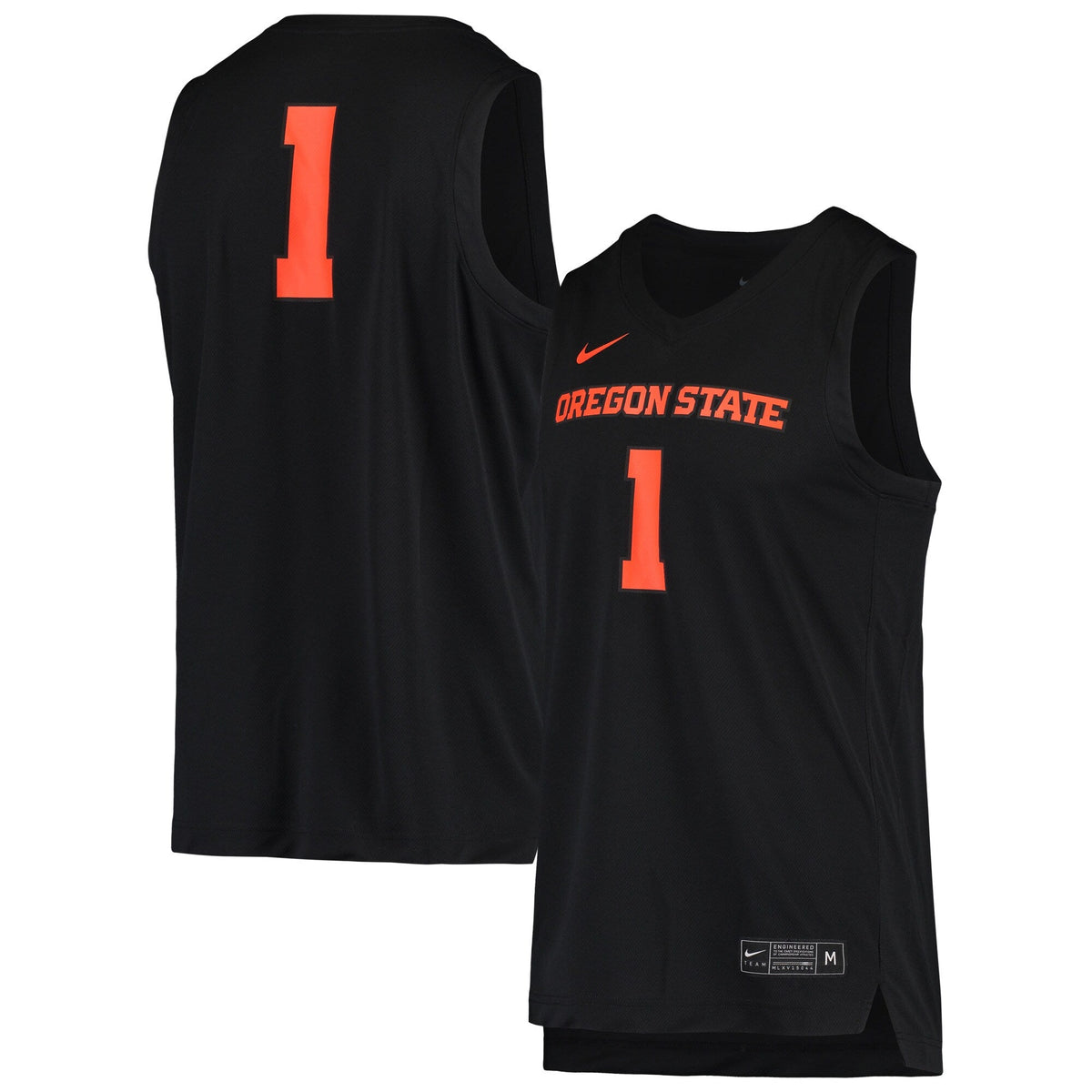 #1 Black Oregon State Beavers Replica Basketball Jersey