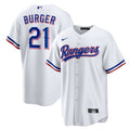 Texas Rangers Jake Burger White Home Replica Baseball Jersey