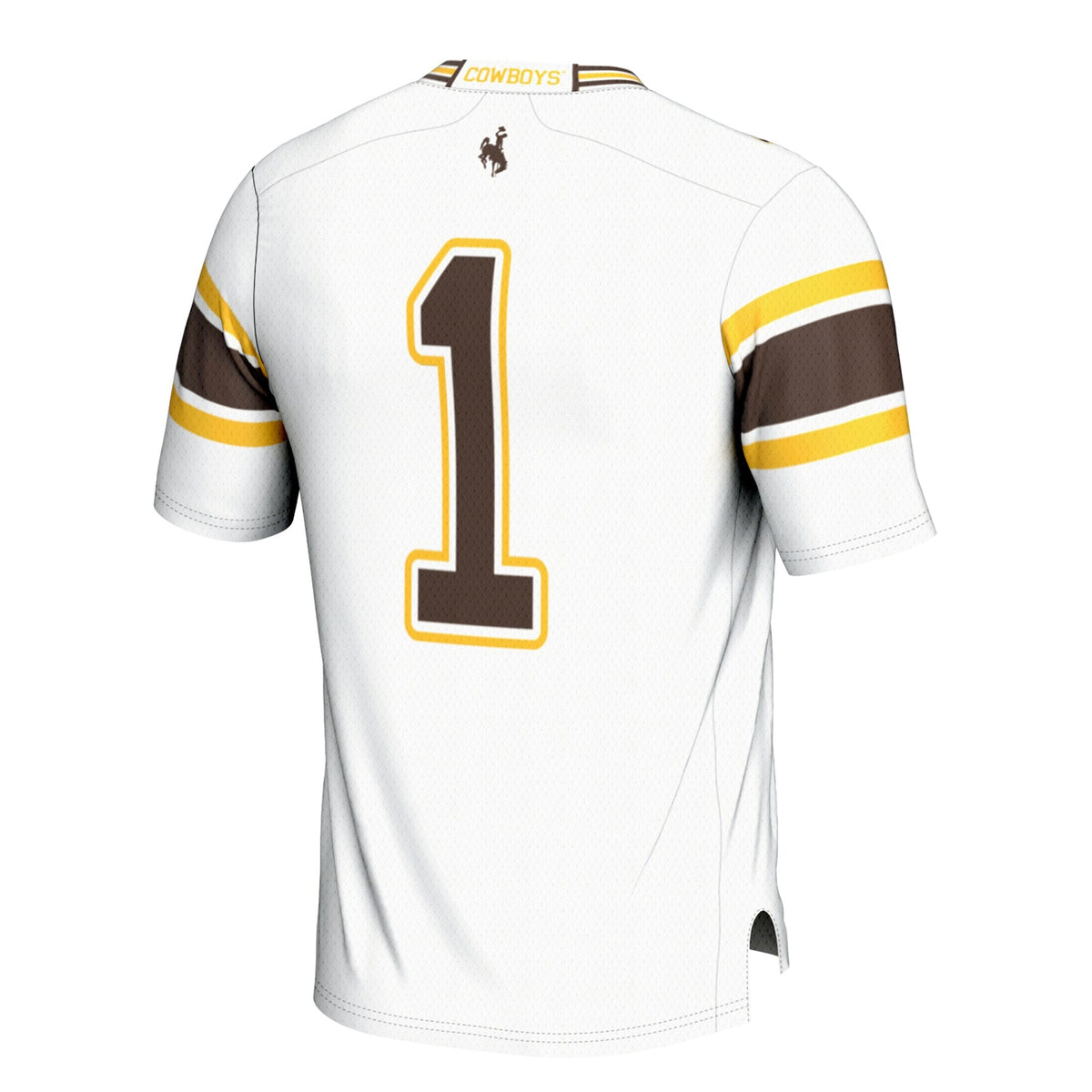 #1 White Wyoming Cowboys Football Jersey