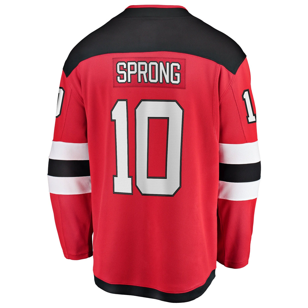 New Hockey Jersey Devils Daniel Sprong Red Home Breakaway Jersey