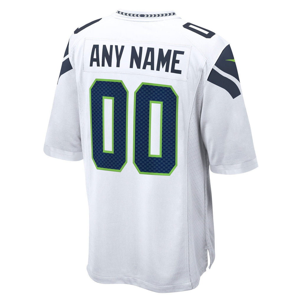 Seattle Seahawks White Custom Game Football Jersey