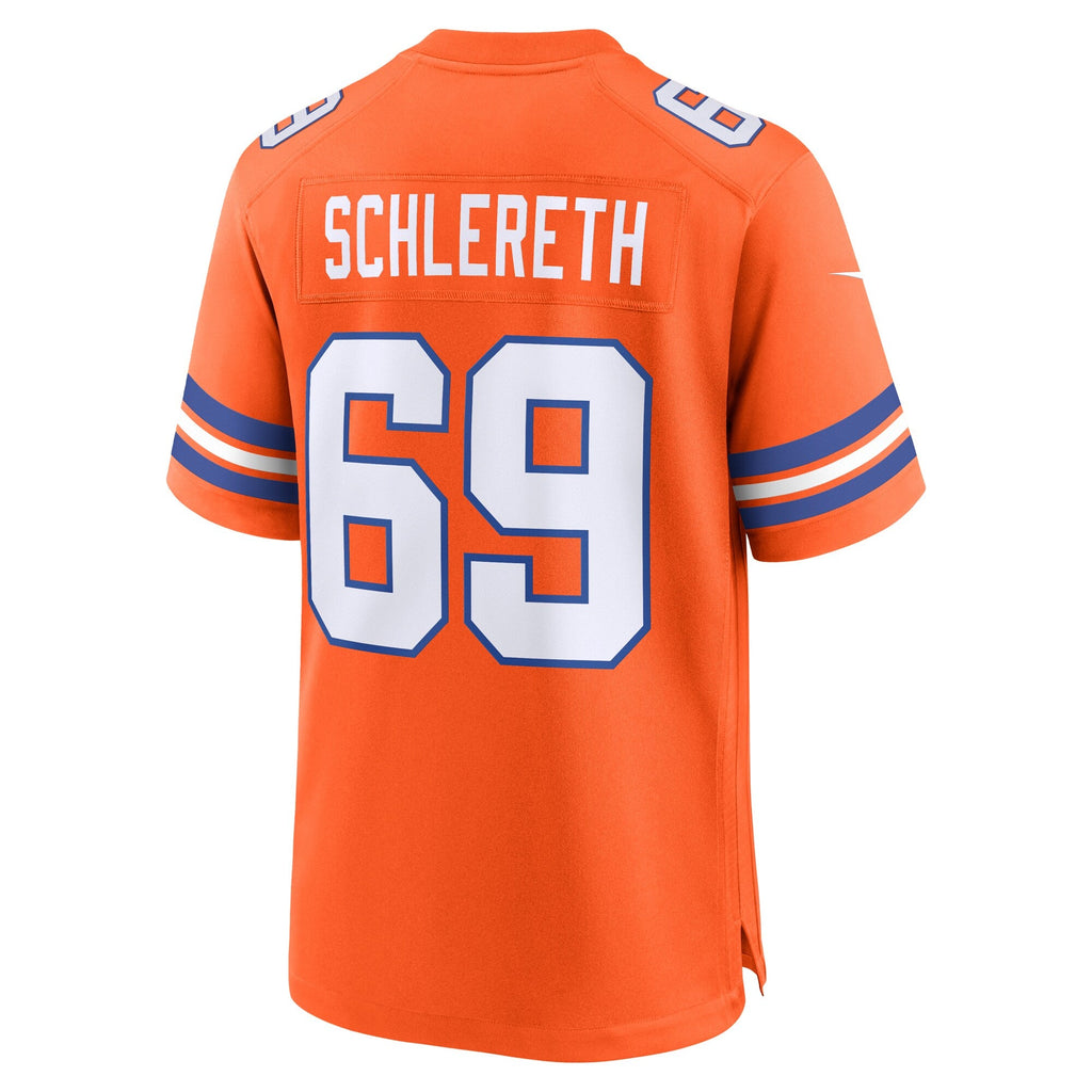 Denver Broncos Mark Schlereth Orange Retired Player Alternate Game Football Jersey