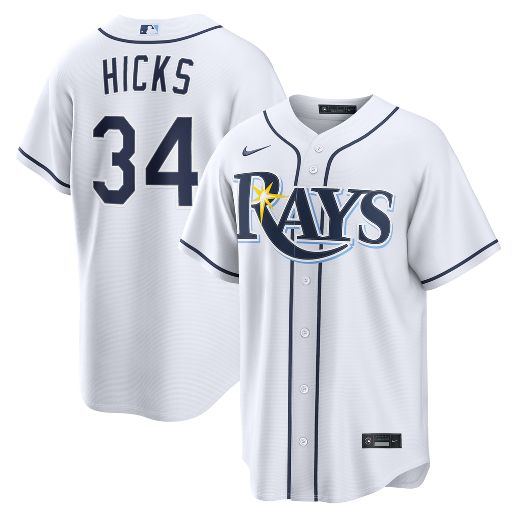 Tampa Bay Rays Liam Hicks White Home Replica Baseball Jersey