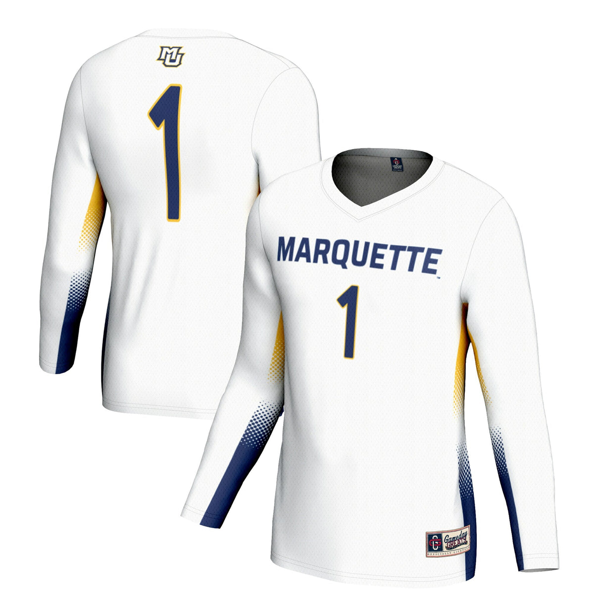 #1 Marquette Golden Eagles Lightweight Volleyball Jersey - White
