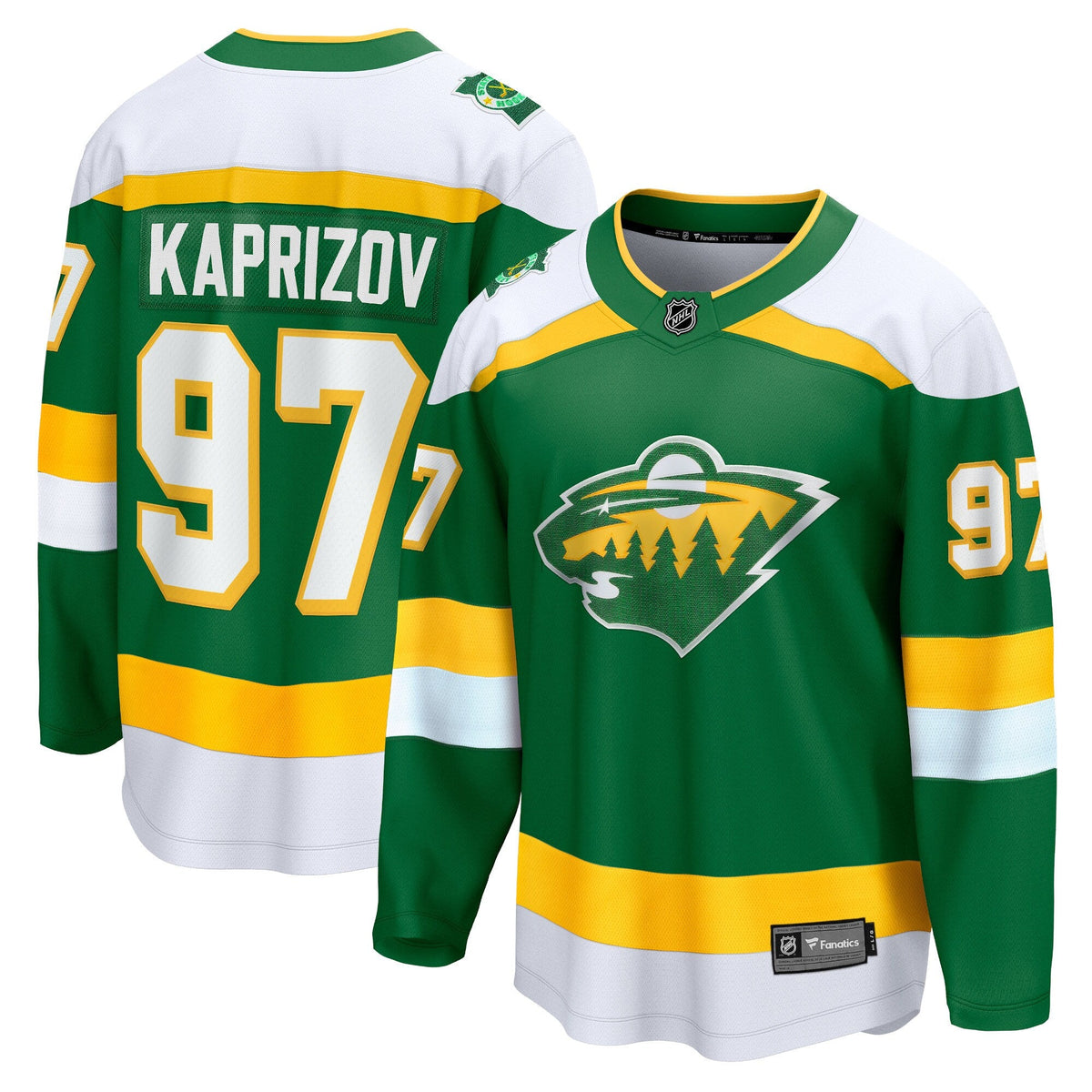 Minnesota Wild Kirill Kaprizov Green 2023/24 Alternate Breakaway Hockey Jersey