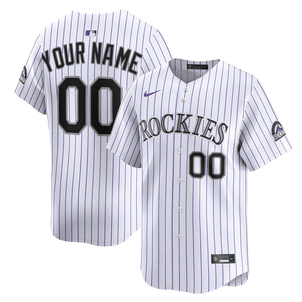 Colorado Rockies White Home Limited Custom Baseball Jersey