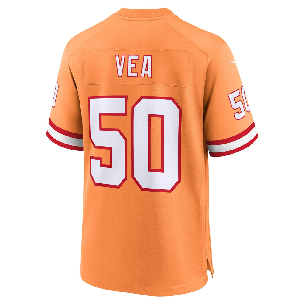 Tampa Bay Buccaneers Vita Vea Orange Throwback Game Football Jersey