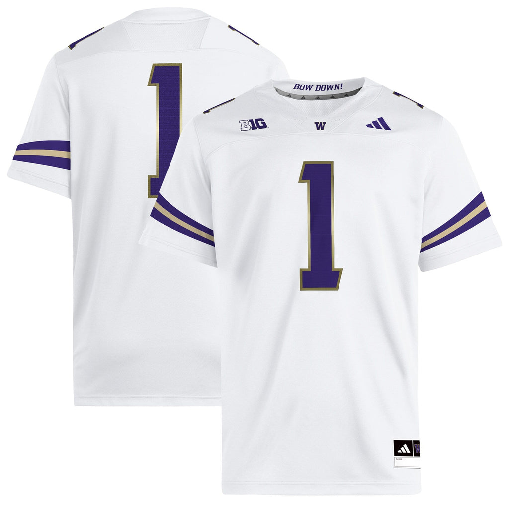 #1 White Washington Huskies Premier Jersey