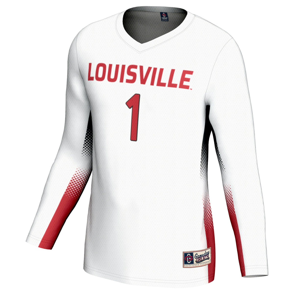#1 Louisville Cardinals Lightweight Volleyball Jersey - White