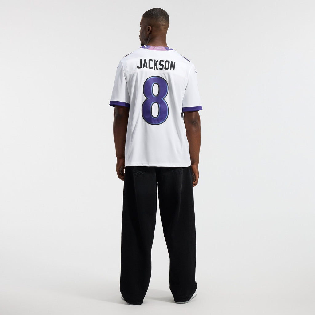 Baltimore Ravens Lamar Jackson White Vapor F.U.S.E. Stitched Limited Football Jersey