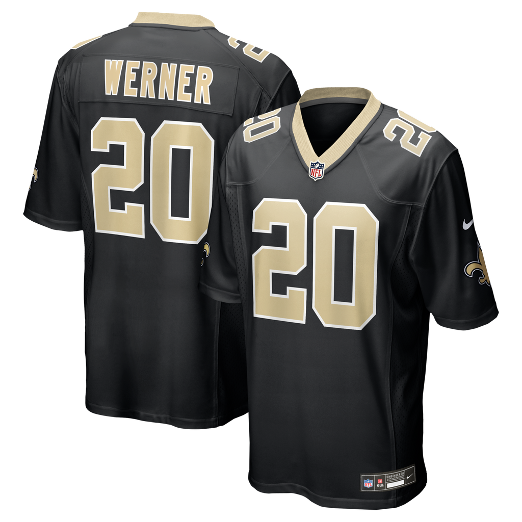 New Orleans Saints Pete Werner Black Game Football Jersey