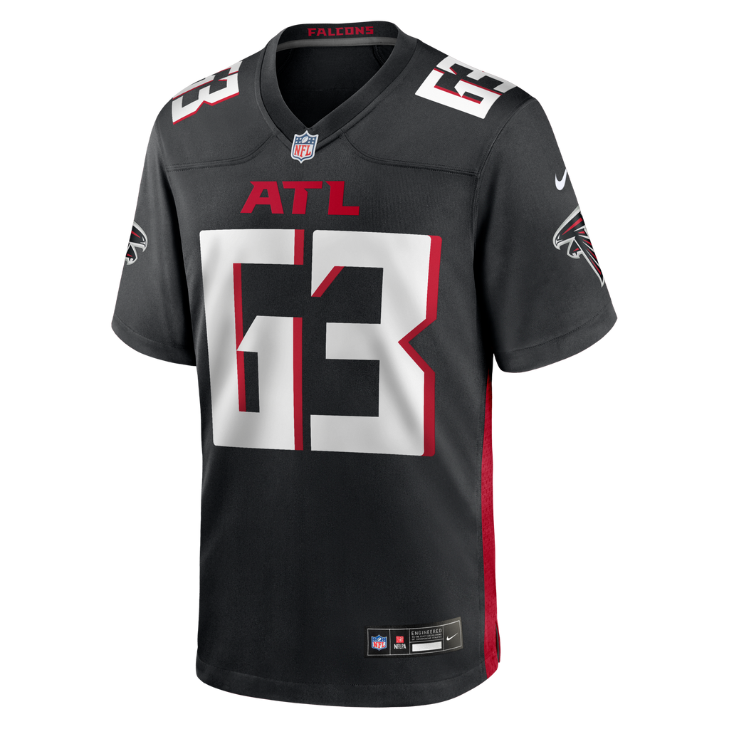 Atlanta Falcons Chris Lindstrom Black Game Football Jersey