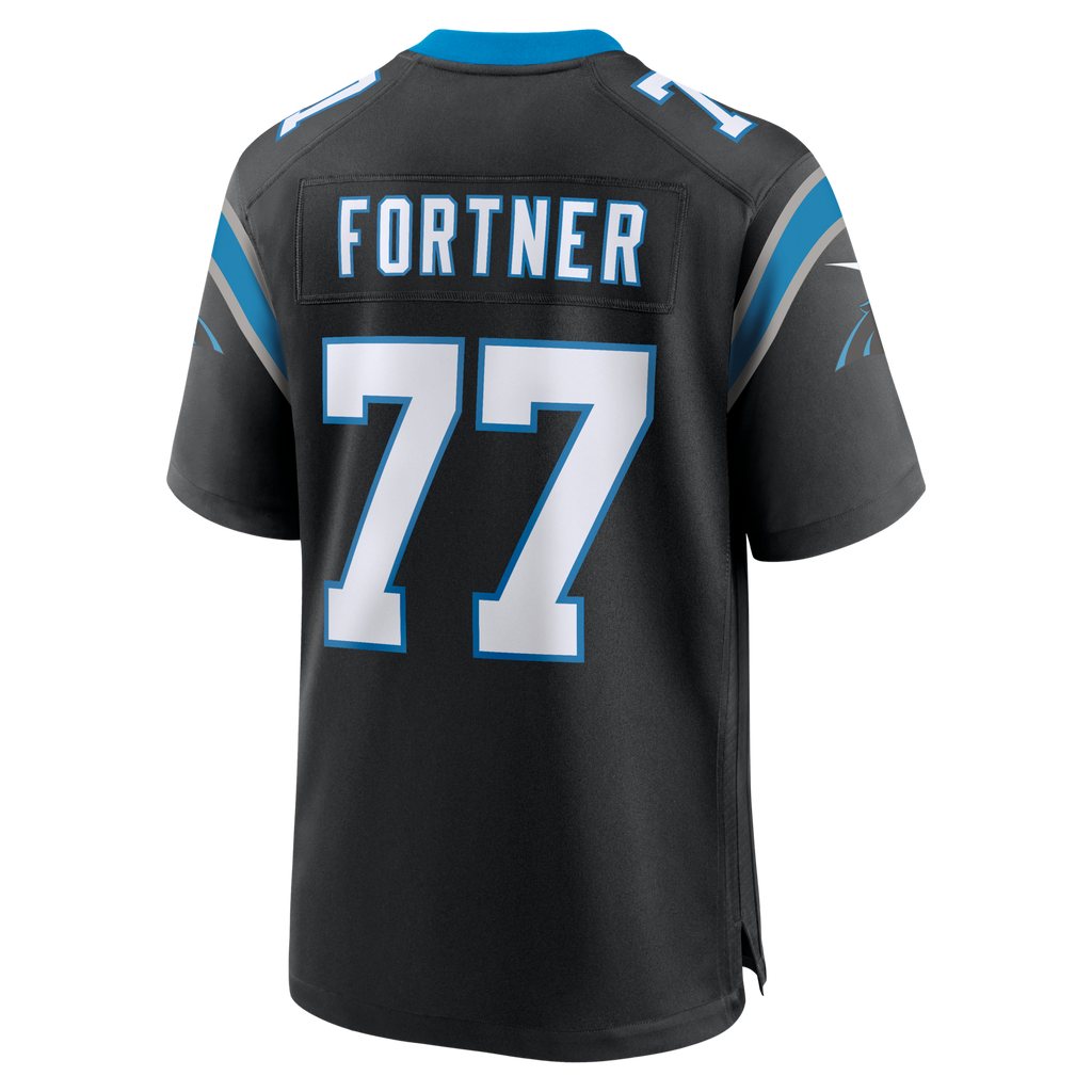 Carolina Panthers Luke Fortner Black Team Game Football Jersey