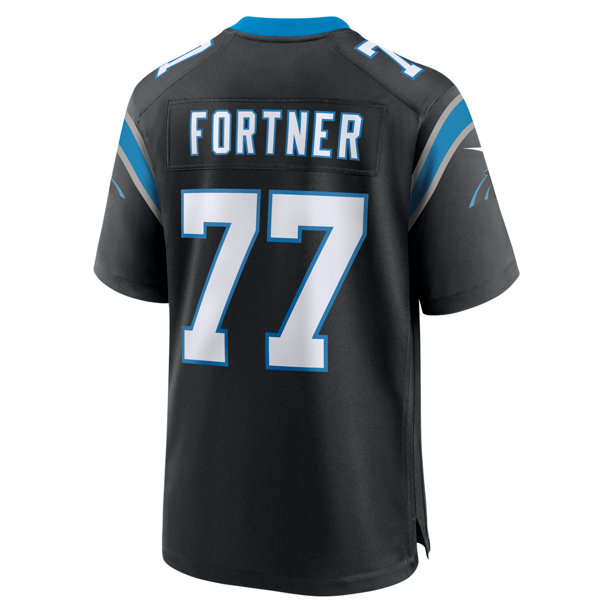 Carolina Panthers Luke Fortner Black Team Game Football Jersey