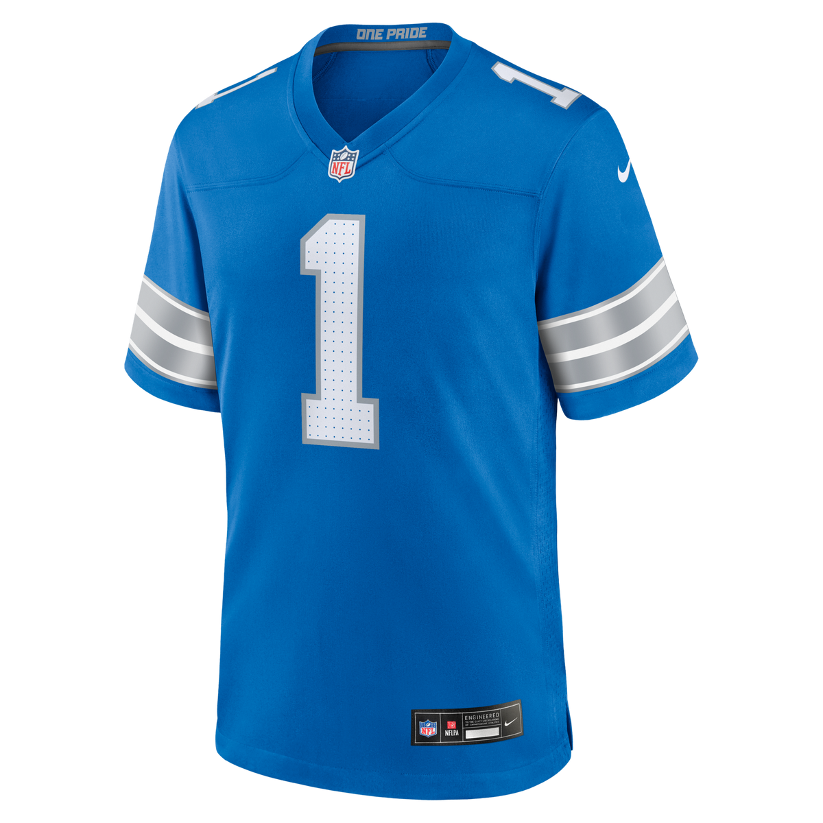 Detroit Lions Number 1 Dad Blue Game Football Jersey