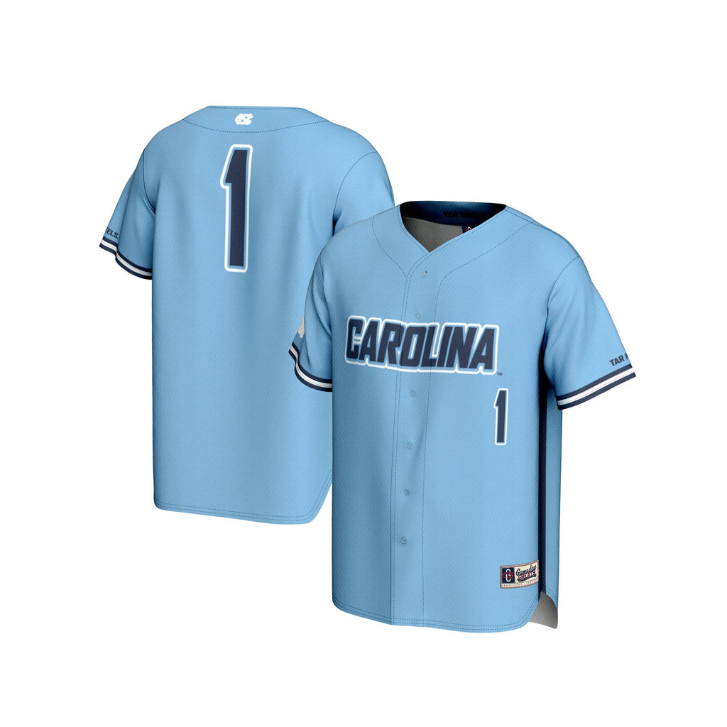 Carolina Blue #1 North Carolina Tar Heels Lightweight Baseball Fashion Jersey