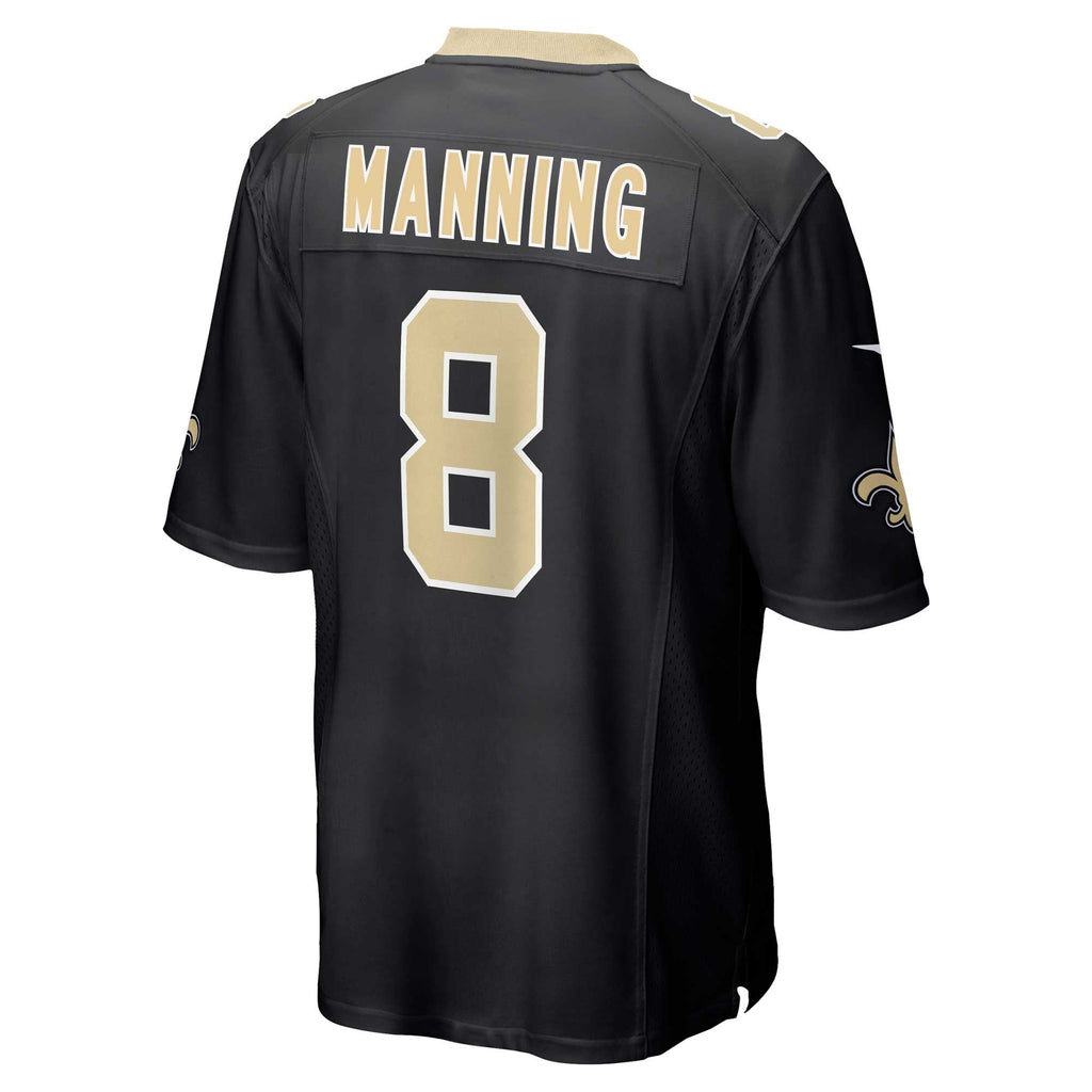 New Orleans Saints Archie Manning Black Retired Player Game Football Jersey