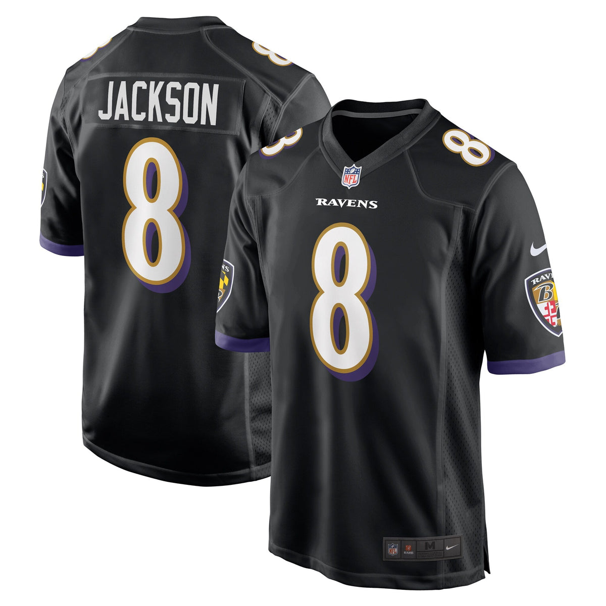 Baltimore Ravens Lamar Jackson Black Alternate Game Football Jersey