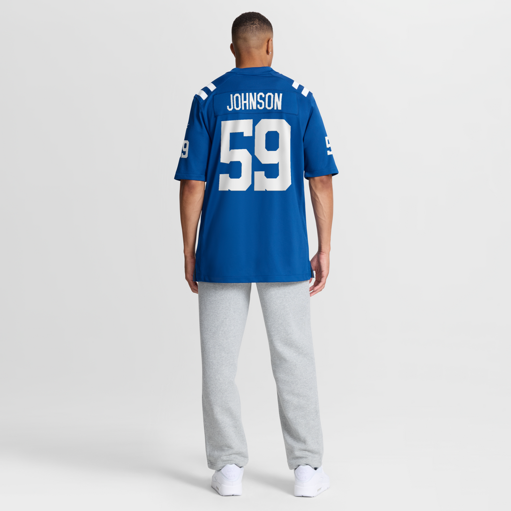 Indianapolis Colts Buddy Johnson Royal Team Game Football Jersey