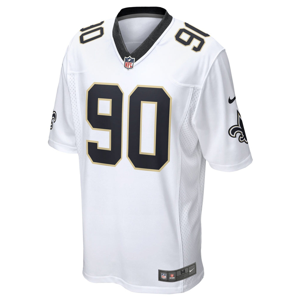 New Orleans Saints Bryan Bresee White Game Football Jersey