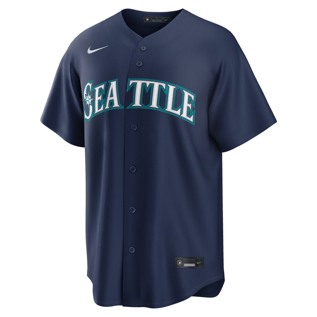 Seattle Mariners Cal Raleigh Navy Road Replica Baseball Jersey